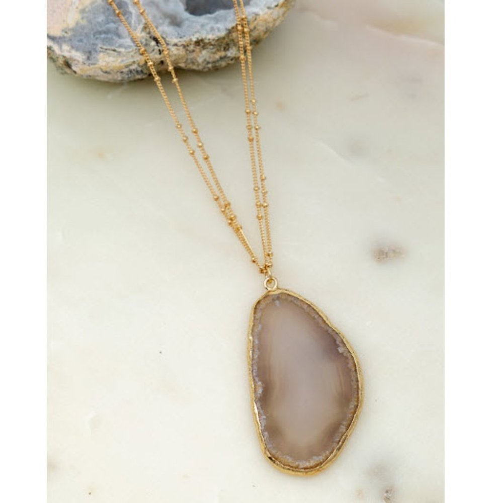 agate slab necklace